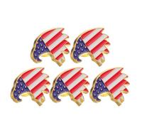 BESTYASH 5pcs American Flag Lapel Pin Set with Patriotic Eagle Brooches Metal Alloy for Independence Day July 4th Celebration Veterans Military Party Accessories