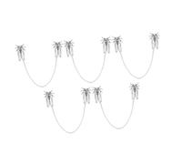 BESTYASH 5pcs Cicada Brooch Pins with Tassel Chain Unique Insect Animal Corsage Lapel Pins for Men and Women Elegant Collar Accessory for Jackets and Shirts