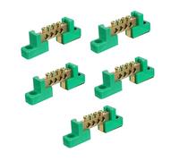 BESTYASH 5pcs Copper Terminal Block Kit Screw Terminal Busbar Grounding Strip Electrical Distribution Block with Flame-retardant Engineering Plastic Shell for DIY and Industrial Use