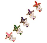 BESTYASH 5pcs Cross Mourning Lapel Pins Alloy Brooch Set with Secure Fastening for Daily Wear and Mourning Events Memorial Service Remembrance Gift