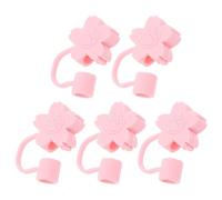 BESTYASH 5pcs Cute Cartoon Silicone Straw Dust Covers Adorable and Straw Caps for Unique Drinking Experience for Outdoor Use