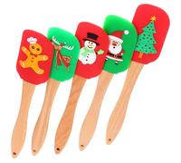 BESTYASH 5Pcs Ergonomic Silicone Cream Spatulas Non Stick Baking Tools for Household and Festive Use Lightweight Reusable Kitchen Utensils for Cake Decorating and Dessert Preparation