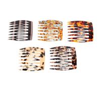 BESTYASH 5pcs French Side Hair Combs for Women Small Wide Tooth Acetate Comb Clips Anti-static Elegant Styling Accessories for Quick Hair Securing the Go Use