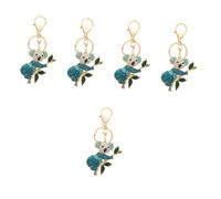 BESTYASH 5pcs Rhinestones Keychain Pendant Cute Cartoon Hanging Charm for Bags Keyring Decorative Key Holder Practical for All Ages