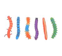 BESTYASH 6 Pack Realistic Plastic Caterpillar Toy, Non-toxic Fake Worm Figurines, Assorted Plastic Bugs for Kids Biology Classroom Learning, Halloween Prank & Party Favor Toys