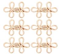 BESTYASH 6 Pairs Chinese Buttons Metal Fasteners Decorative Closure for Garment Oriental Alloy Classical Style Delicate Design for Han Suit Decoration