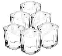 BESTYASH 6 Pcs Cute Heart Shaped Shot Glasses 45ml with Square Base, Thickened Glass Cups for Christmas Party and Gatherings with Friends, Stable Base Versatile Use