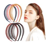BESTYASH 6 Pcs Wavy Headbands Lightweight Hair Hoops with Toothed Design for Women Stylish Party Headwear Vibrant Colors Cute Accessories for Festivals Daily Use