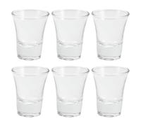 BESTYASH 6pcs 50ml 1.7oz Glass Shot Cups with Thick Base for Spirits | Design, Weighted Bottom, Wide Mouth, Smooth Edges, Heat Tolerant Use, Precise Serving Measurements