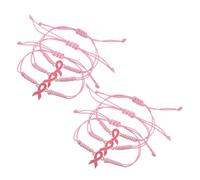 BESTYASH 6pcs Adjustable Handmade Braided Rope Bracelets for Women Health Awareness Jewelry Early Prevention Lightweight Comfortable Wristbands with Unique Woven Design Health Conscious