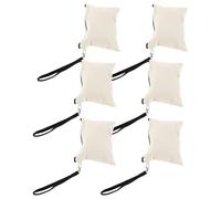 BESTYASH 6pcs Beige Blank Makeup Zipper Bags with Hanging Hook Portable Toiletry Organizer Pouch for Women Men Travel Cosmetic Storage Multipurpose Fabric Wristlet