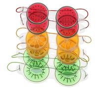 BESTYASH 6Pcs Cartoon Fruit Cooling Eye Masks Hot Cold Compress Therapy Blindfolds for Dark Circles and Eye Puffiness Relief Includes Lemon Watermelon