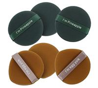 BESTYASH 6pcs Double-sided Super Soft Makeup Puff for Loose Powder Wet and Dry Use for Skin Types Includes 3 Egg Yolk and 3 Pineapple Cake