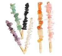 BESTYASH 6pcs Gemstone Hair Clips for Women Decorative Bobby Pins Sweet Colors Durable Metal Hair Accessories for Weddings and Daily Wear for Various Hairstyles