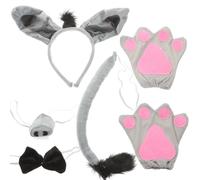 BESTYASH 6pcs Halloween Donkey Costume Headband Boys and Girls Animal Ears Headband Donkey Ears for Boys Girls Cosplay Party Accessory