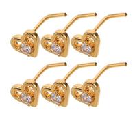 BESTYASH 6pcs Heart and Evil Eye Nose Piercing Rings for Women and Men, Metal Material with Resist Fading Feature, Unique Design for Body Piercing and Daily Activities