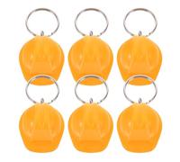 BESTYASH 6pcs Mini Construction Helmet Keychain Set Cute PVC Safety Hat Pendant Backpack Accessories for Engineers Party Favors for Construction Theme Events