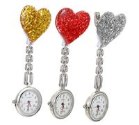 BESTYASH 6pcs Nurse Pocket Watch Heart Shaped Hanging Watch for Students Clip Nurse Accessories for Work