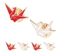 BESTYASH 6pcs Origami Crane Brooches for Women Elegant Alloy Lapel Pins Delicate Design, for Decorating Scarves and Birthdays, Easy to Match Fashion Accessories