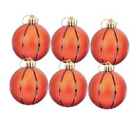 BESTYASH 6pcs Sports Theme Christmas Ball Ornaments Xmas Tree Decorations Hanging Pendants for Holiday Party Football Basketball Design