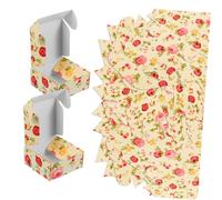 BESTYASH 80pcs Boxes Square Paper Boxes for Soap Candy and Party present Case with Flower Pattern Easy to Assemble Store for Wrapping Crafts and Souvenirs