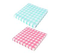 BESTYASH 80pcs Decorative Napkins Set Green Pink Checkered Paper Napkins for Parties Birthdays Weddings Picnics Highly Absorbent Tissue Paper for Table Decoration