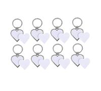 BESTYASH 8pcs Blank Heart-Shaped Key Chains for Crafts Heat Transfer Key for Personalization Keychain Ornaments