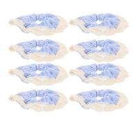 BESTYASH 8pcs Elastic Ponytail Holder Oversized Scrunchy Hair Ties White Oversized Hair Ties Boho Lace Fabric Scrunchies Elastic Lace Ponytail