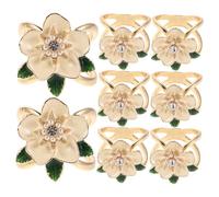 BESTYASH 8pcs Floral Scarf Clasp Rings for Women Realistic Design Slip Brooch Jewelry Versatile Accessory for Scarves Ties Shawls Handbags Secure Fit for Daily Wear Parties