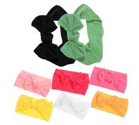 BESTYASH 8Pcs Hairbands with Bows Lightweight Elastic Turban Knot Headbands for Newborns Accessories Red Yellow Green Black White Pink Orange Rose Red Adorable