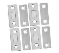 BESTYASH 8PCS Invisible Magnetic Door Catches Dual Magnet Push Latch No Drilling Required for Sliding Wardrobe Closet Cabinet Doors Secure Closure Silver