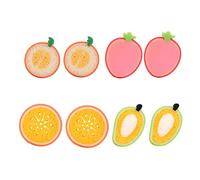 BESTYASH 8pcs Kids Fruit-Shaped Bath Sponges Exfoliating Shower Sponge Set for Boys and Girls Includes Mango Orange Melon Strawberry for Gentle Cleansing and Bath Time Fun