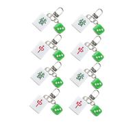 BESTYASH 8pcs Mahjong Keychain Cute Chinese Character Keychain for Luck Miniature Mahjong Ornaments for Bag Decoration Wealth Symbols and Prosperity Amulet