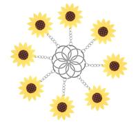 BESTYASH 8pcs Portable Sunflower Keychain Cute Bag Charms Key Holders Lightweight Flower Pendant for Purses Backpacks and Luggage
