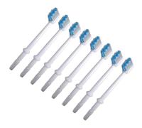 BESTYASH 8pcs Replacement Brush Heads for Oral Irrigator Dental Flosser Accessories White Compatible with Models Plaque Remover for Teeth and Gumline Cleaning Family Pack