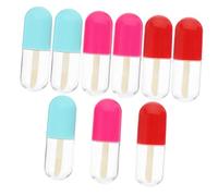 BESTYASH 9 Pcs Compact Transparent Lip Balm Tubes Refillable Plastic Lipstick Bottles for DIY Lip Gloss Storage Lightweight Portable Containers Random Color