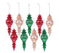 BESTYASH 9pcs Holiday Tree Ornament Christmas DIY Pendants in Red Green Lightweight Sturdy Xmas Hanging Decorations for Party Window Seasonal Event Decor