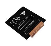 BESTYASH Acrylic Wifi Sign with Wifi Password Display for Guest Rooms and Offices Featuring Sl esign and Black Colour for Restaurants and Home Use