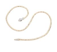 BESTYASH Adjustable Magnetic Clasp Snake Chain Necklace with Rhinestone Bling Minimalist Animal Pendant Jewelry for Women Halloween Party and Night Club Accessory