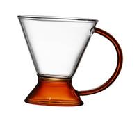 BESTYASH Amber Handle Glass Tea Cup Dessert Mug for Home Office Coffee Shop Stylish Beverage Cup