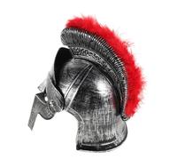 BESTYASH Ancient Roman Helmet for Teens Adults Silver Double Warrior Headwear Historical European Soldier Costume Accessory Comfortable Fit for Halloween Parties