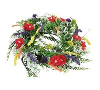 BESTYASH Artificial Flower Wreath 35Cm Texas Wildflowers Spring Summer Front Door Wreath Farmhouse Decorations Floral Door Hanging Home Decor