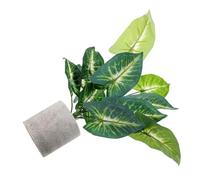 BESTYASH Artificial Monstera Leaf Fake Potted Plant Bonsai Indoor Decor Lifelike Plastic Faux Plant in Pot for Living Office Low Maintenance Greenery Ornament