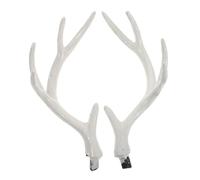 BESTYASH Artificial Plastic Deer Antlers Realistic White Headband for Christmas Photography Festive Party Accessories 17cm Lightweight Sturdy Construction