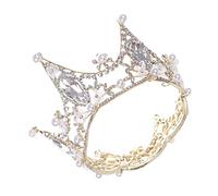 BESTYASH Baroque Crown Tiara with Pearl and Crystal Flower Design Elegant Bridal Headband for Weddings and Special Occasions Durable with Sparkling Rhinestones for Brides and Bridesmaids