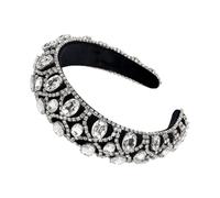 BESTYASH Baroque Rhinestone Headband for Women Sponge Headdress with Dazzling Rhinestones for Parties and Daily Wear Elegant Hair Accessory for Brides