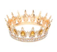BESTYASH Baroque Rhinestone Wedding Crown Bridal Hair Accessory Crystal Tiara Headpiece with Water Drop and Round Crystals Versatile Queen Headband for Bride Birthday Masquerade Party