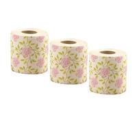 BESTYASH Bathroom Toilet Paper Bamboo Pulp 3 Rolls Colored Rose Print Decorative Tissue Soft Napkins for Home Use Sustainable and Skin-Friendly