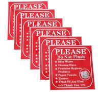 BESTYASH Bathroom Warning Do Not Flush Stickers 6X6 Inch Adhesive Decals for Hotels Stores and Home Toilet Paper Reminder