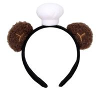 BESTYASH Bear Ears Chef Hat Headband, Soft Cartoon Animal Ear Hair Hoop for Women, Party Cosplay Accessories and Washing Face Hairband